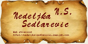 Nedeljka Sedlarević vizit kartica